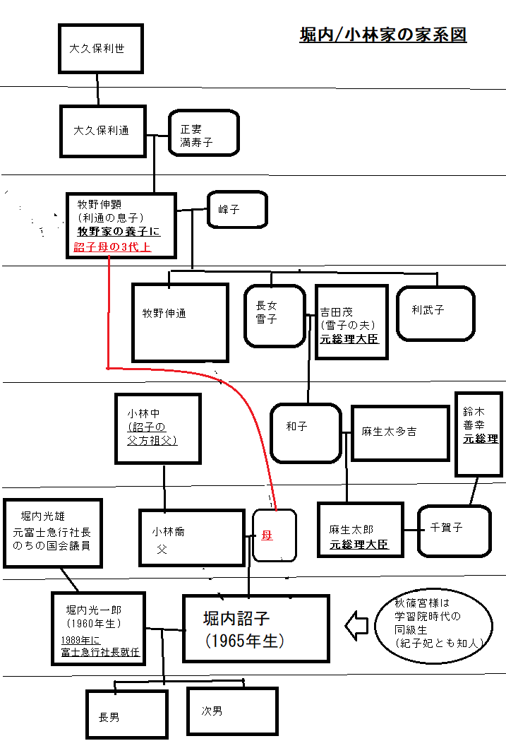 堀内詔子/小林中の家系図